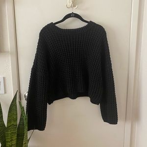 Black Crop Knit Sweater
